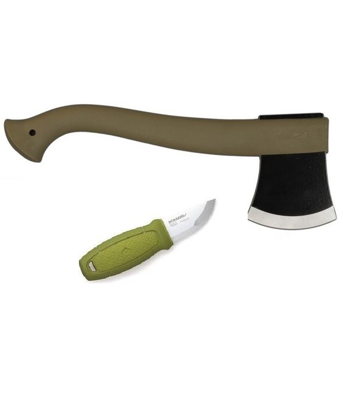 CBS19 Set topor si cutit Eldris verde Morakniv Suedia