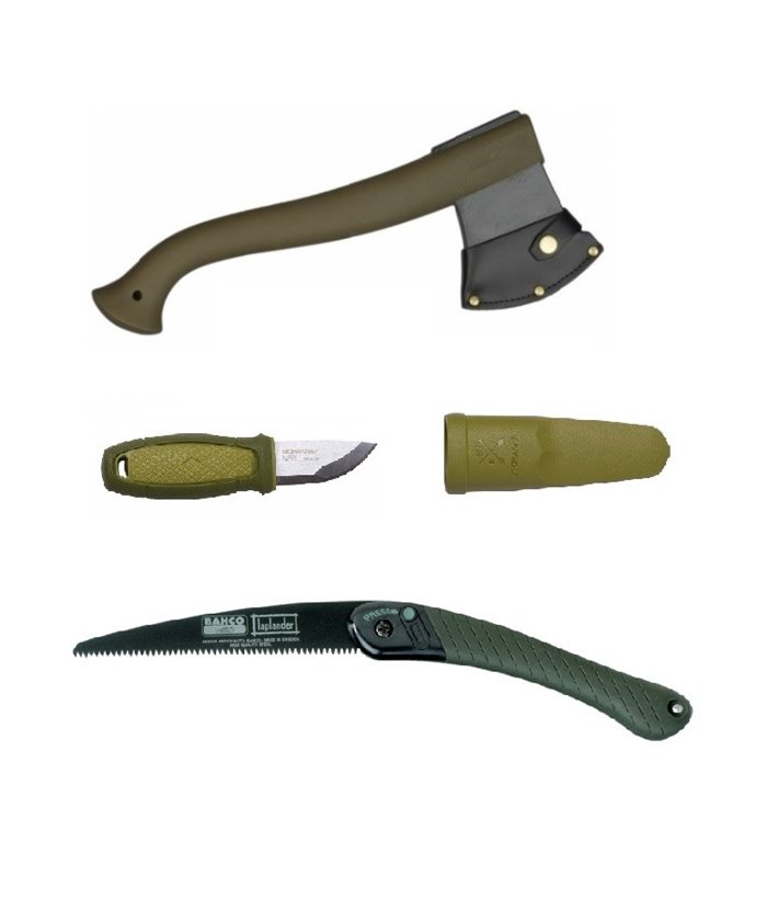 CBS2 Set topor,cutit si fierastrau bushcraft Morakniv /Bahco
