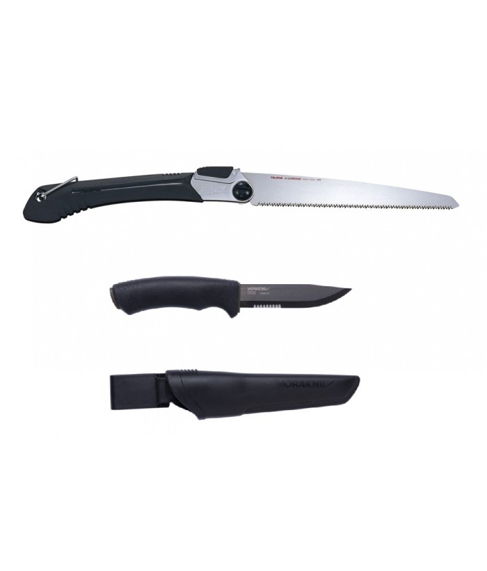 CBS136 Set cutit Bushcraft Black SRT si fierastrau bushcraft Morakniv /Tajima