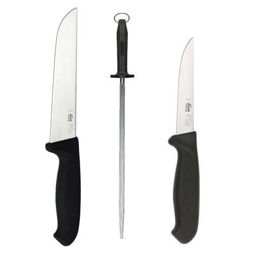 Set negru cutite de macelarit vanat Morakniv Suedia.
