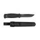 Cutit Morakniv Garberg Black, lama otel carbon + CADOU kit supravietuire si cutit Companion Black