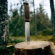 Cutit Morakniv Garberg GRAND din inox , cu teaca de piele pentru outdoor, vanatoare, bushcraft