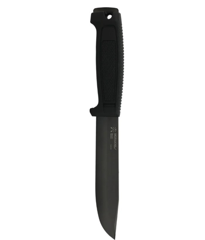Morakniv Morkret Black Blade (C) – Cutit Survival Full-Tang Carbon 100Cr6 DLC 57.5 HRC Teaca Click-On MOLLE